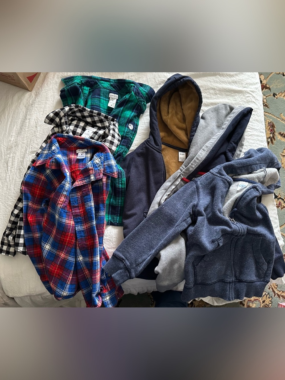Boys Size 6 - Sweatshirts and Flannel Button Down Shirts